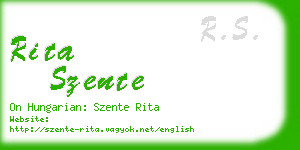 rita szente business card